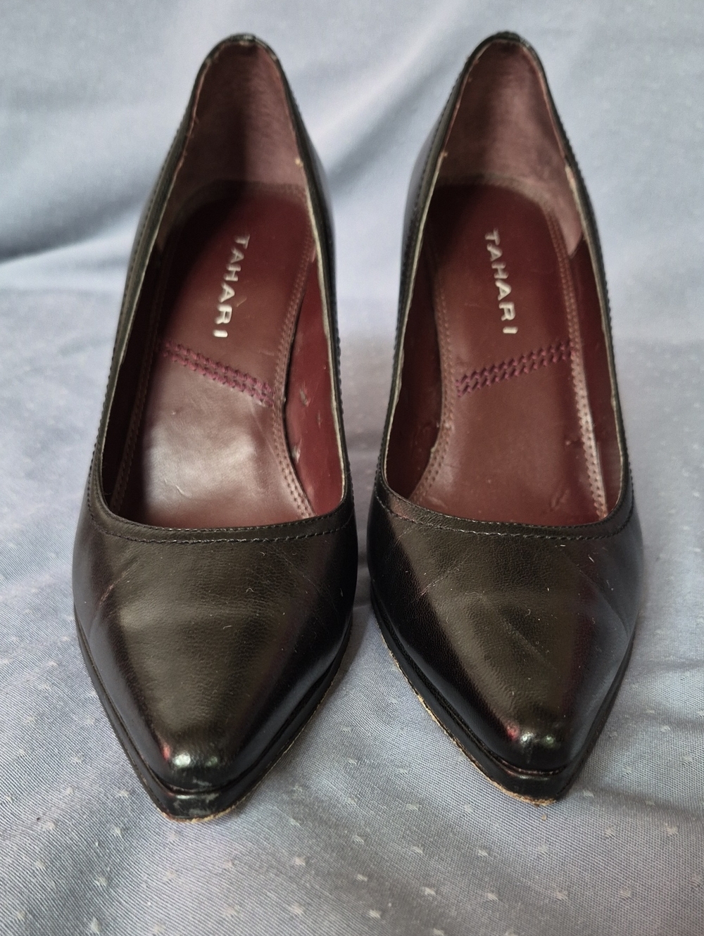 Tahari Classic Black Leather Heels Womens 6 Office Siren Corpcore Professional